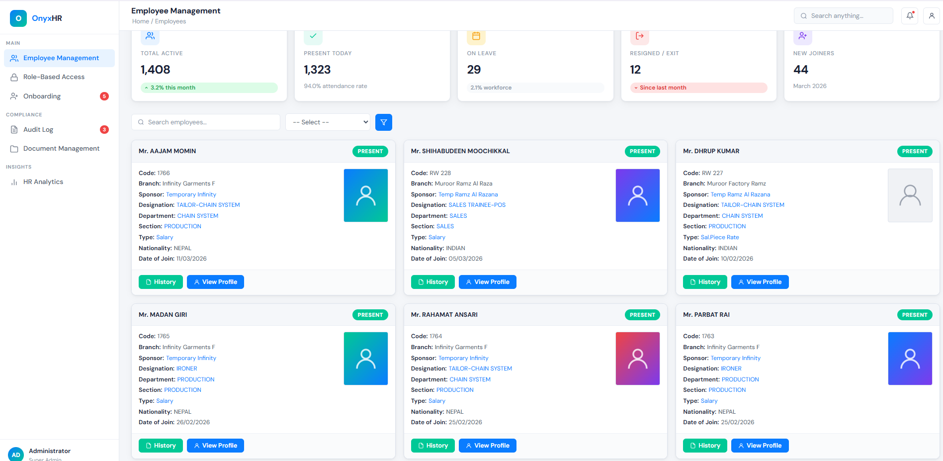 HR Dashboard